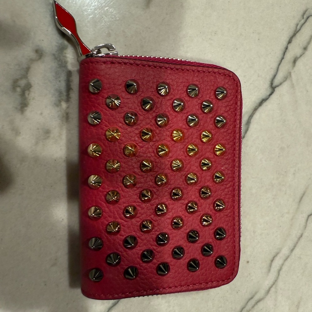 Christian louboutin spike panettone coin purse pink and red - Picture 3 of 16